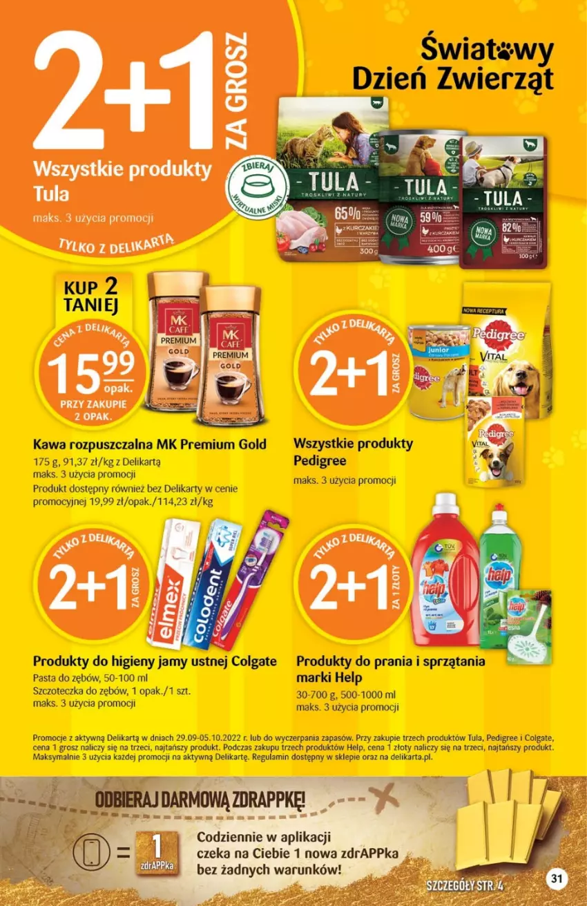 Gazetka promocyjna Delikatesy Centrum - Gazetka DC38 - ważna 29.09 do 05.10.2022 - strona 31 - produkty: Colgate, Kawa, Kawa rozpuszczalna, LG, Pasta do zębów, Pedigree, Szczoteczka, Szczoteczka do zębów