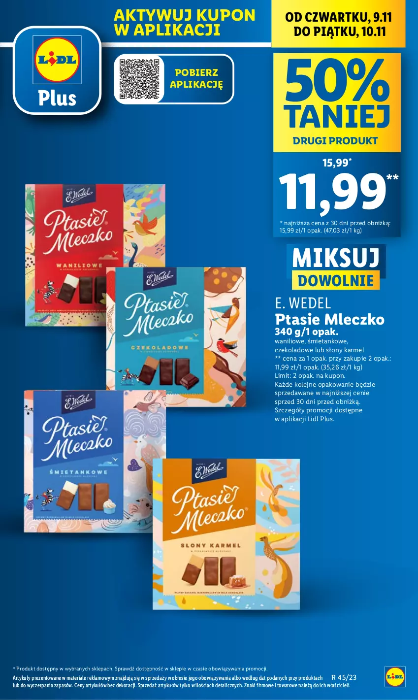 Gazetka promocyjna Lidl - GAZETKA - ważna 09.11 do 10.11.2023 - strona 13 - produkty: E. Wedel, Mleczko, Olej, Ptasie mleczko