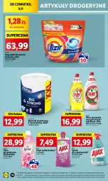 Gazetka promocyjna Lidl - GAZETKA - Gazetka - ważna od 10.11 do 10.11.2023 - strona 54 - produkty: Do mycia naczyń, Ajax, Spray do czyszczenia, Papier, Płyn do mycia naczyń, Vizir, Płyn do płukania, Ręcznik, Fairy, Płyn do mycia, Flora, Kapsułki do prania, Lenor, Fa