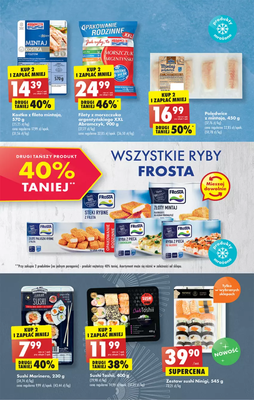 Gazetka promocyjna Biedronka - Gazetka - Biedronka.pl - ważna 19.12 do 24.12.2022 - strona 25 - produkty: Fa, Frosta, Mintaj, Piec, Ryba, Stek, Sushi