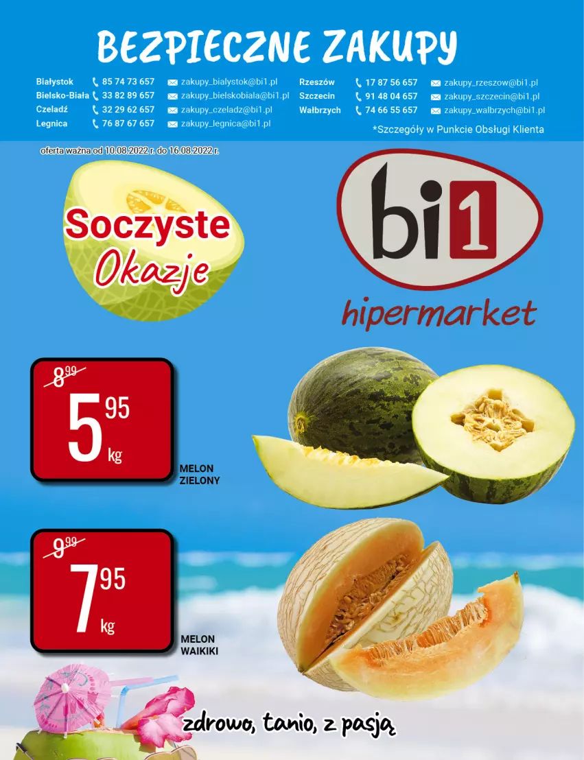 Gazetka promocyjna Bi1 - Soczyste okazje - ważna 10.08 do 16.08.2022 - strona 1 - produkty: Melon