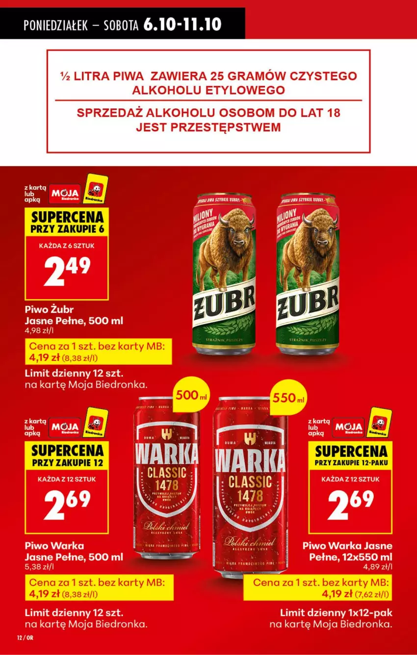 Gazetka promocyjna Biedronka - Od Poniedziałku - ważna 06.10 do 11.10.2025 - strona 15 - produkty: Gra, Piwa, Piwo, Warka