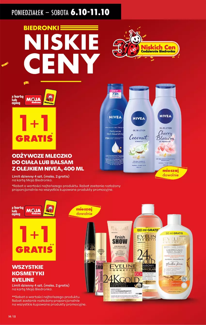 Gazetka promocyjna Biedronka - Od Poniedziałku - ważna 06.10 do 11.10.2025 - strona 16 - produkty: Eveline, Gra, Mleczko, Mleczko do ciała, Nivea, Olej, Por