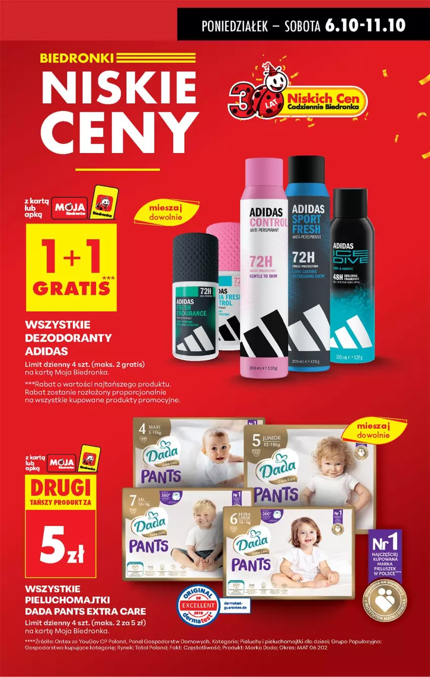 Gazetka promocyjna Biedronka - Od Poniedziałku - ważna 06.10 do 11.10.2025 - strona 17 - produkty: Dada, Dezodorant, Fa, Gra, LANA, Majtki, Pieluchomajtki, Por