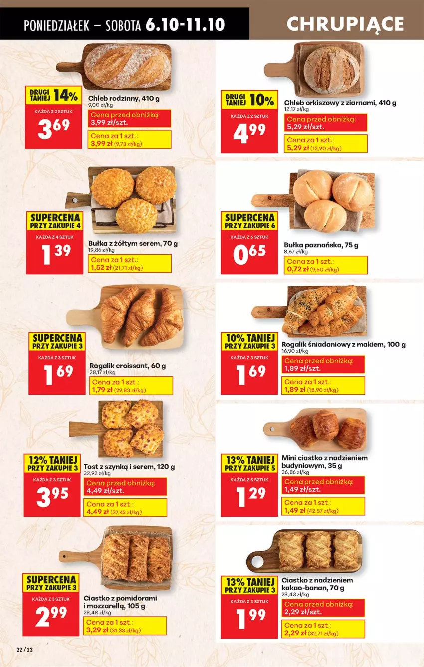 Gazetka promocyjna Biedronka - Od Poniedziałku - ważna 06.10 do 11.10.2025 - strona 28 - produkty: Bułka, Chleb, Croissant, Fa, Kakao, Rogal, Ser