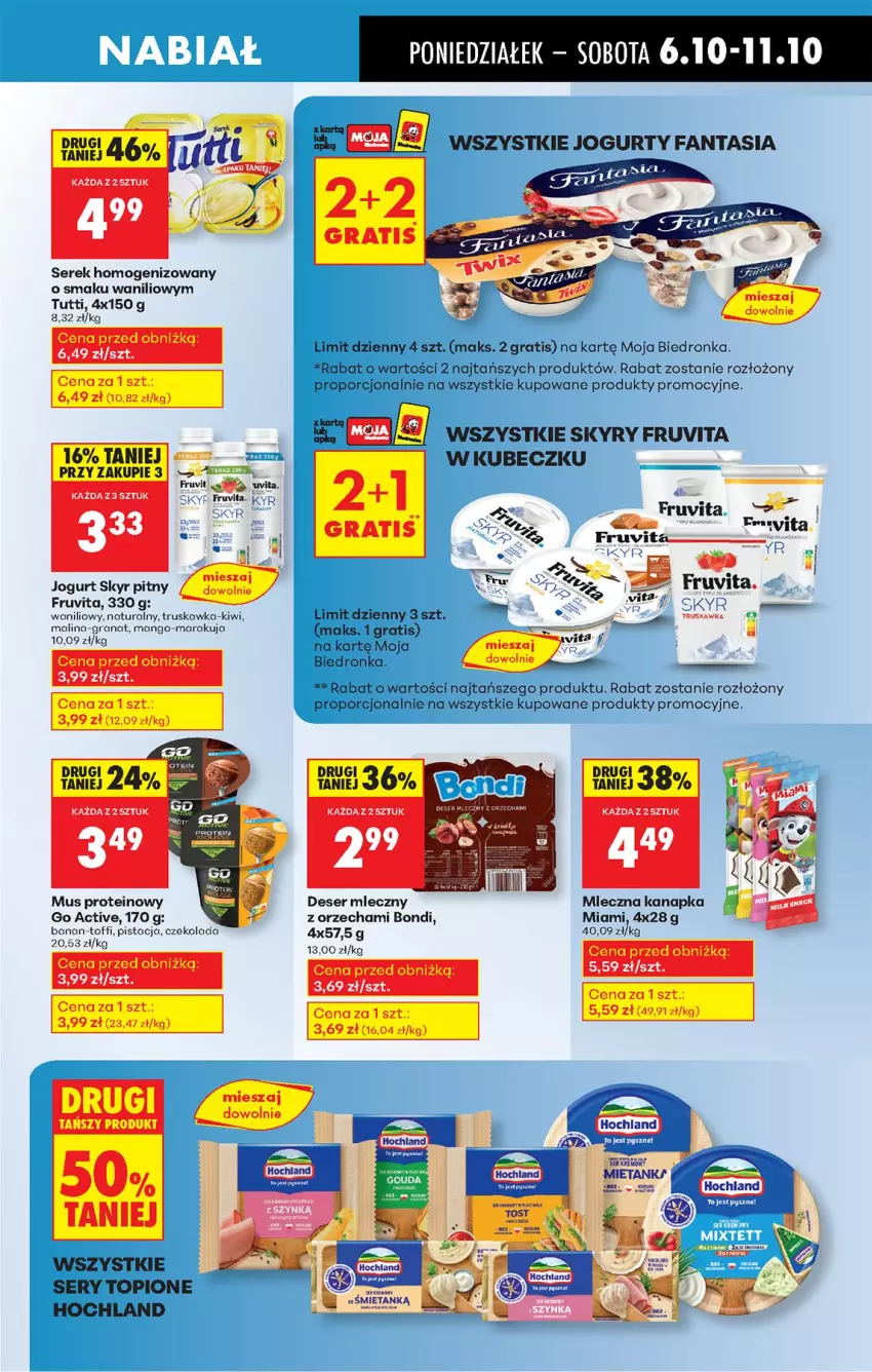 Gazetka promocyjna Biedronka - Od Poniedziałku - ważna 06.10 do 11.10.2025 - strona 39 - produkty: Deser, Deser mleczny, Gra, Granat, Hochland, Jogurt, Kiwi, Mango, Mleczna kanapka, Mus, Por, Ser, Serek, Serek homogenizowany, Top