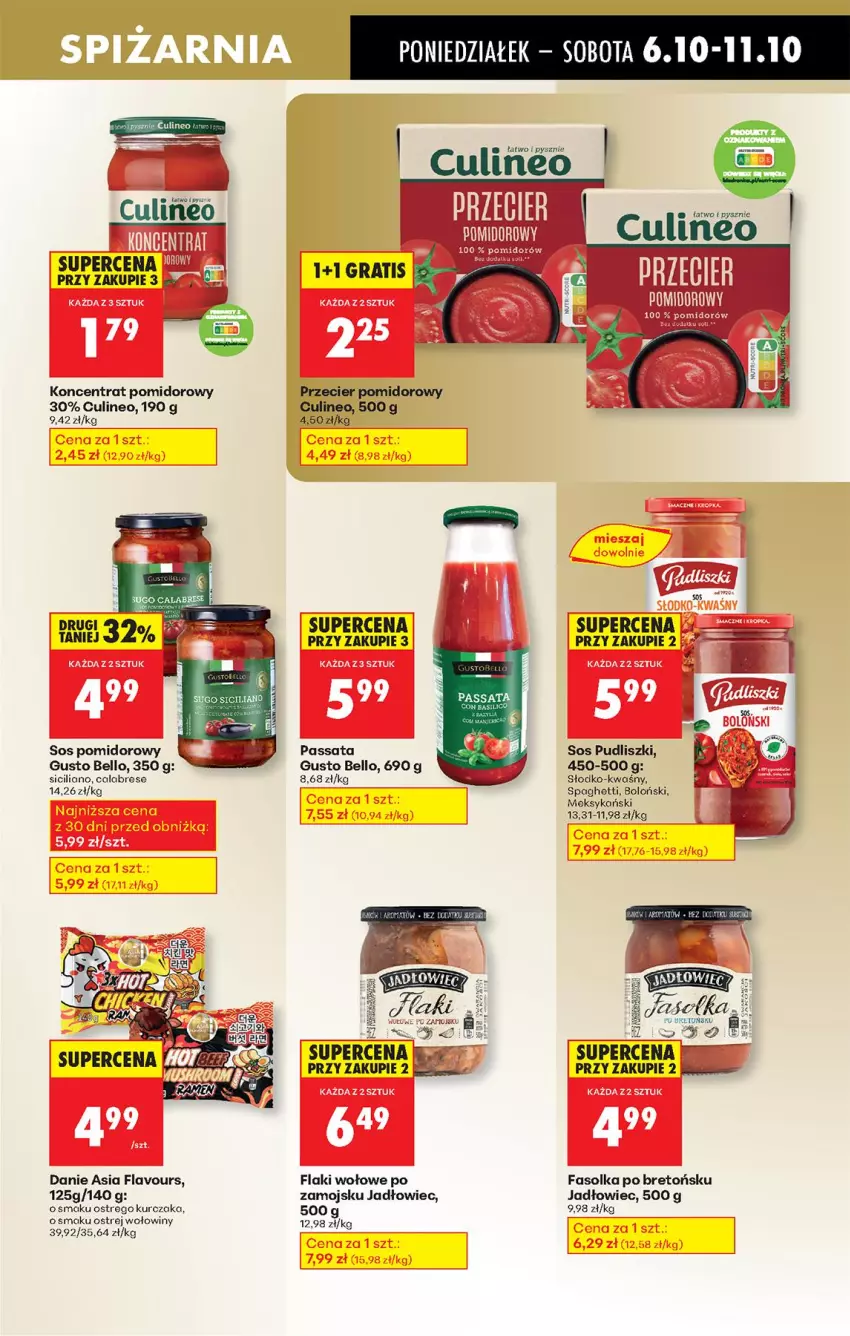 Gazetka promocyjna Biedronka - Od Poniedziałku - ważna 06.10 do 11.10.2025 - strona 53 - produkty: Bell, Fa, Flaki, Flaki wołowe, Gra, Koncentrat pomidorowy, Kurczak, Pudliszki, Sos, Sos pomidorowy, Spaghetti