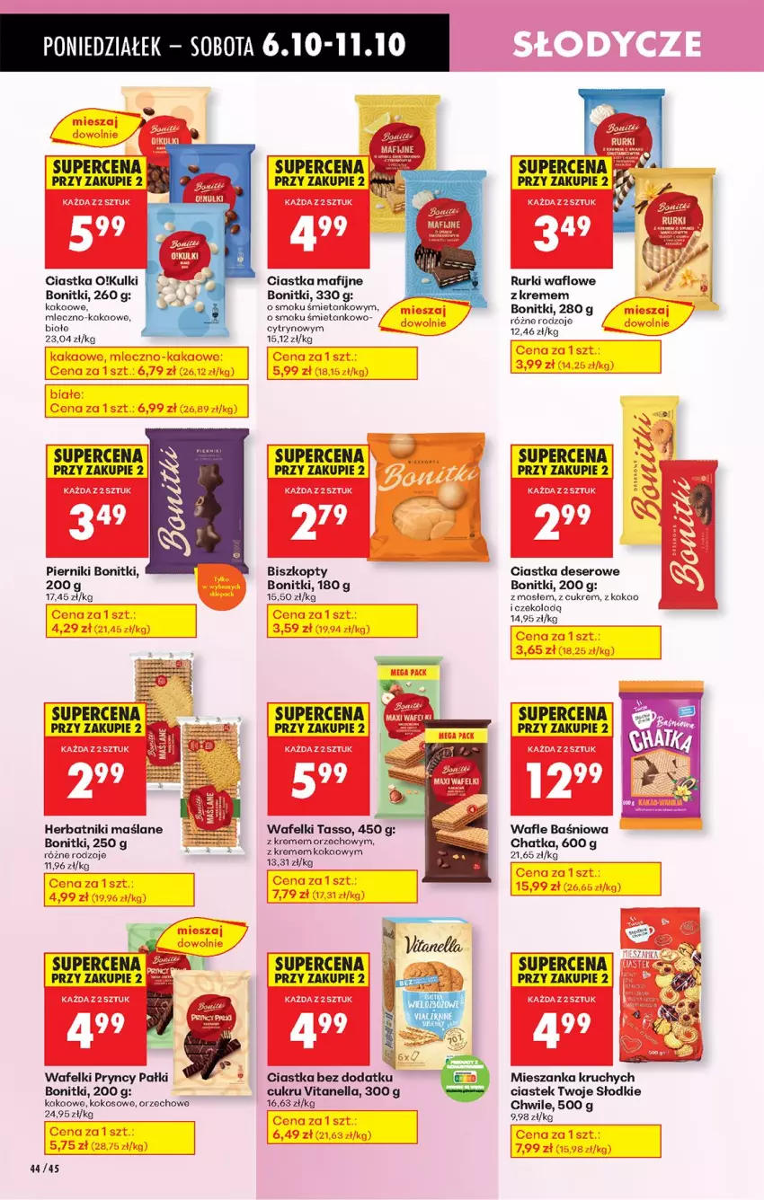 Gazetka promocyjna Biedronka - Od Poniedziałku - ważna 06.10 do 11.10.2025 - strona 54 - produkty: Biszkopty, Bonitki, Ciastka, Deser, Herbatniki, Kakao, Kokos, Piernik, Rurki, Ser, Stek, Wafle