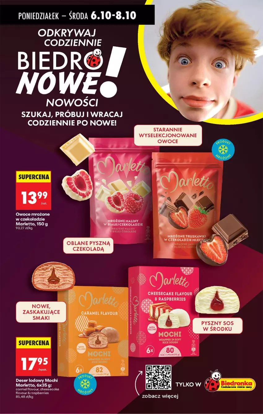 Gazetka promocyjna Biedronka - Od Poniedziałku - ważna 06.10 do 11.10.2025 - strona 56 - produkty: Deser, Maliny, Owoce, Ser, Sos, Truskawki