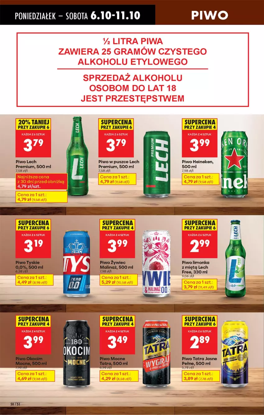 Gazetka promocyjna Biedronka - Od Poniedziałku - ważna 06.10 do 11.10.2025 - strona 64 - produkty: Heineken, Limonka, Piwo, Tatra