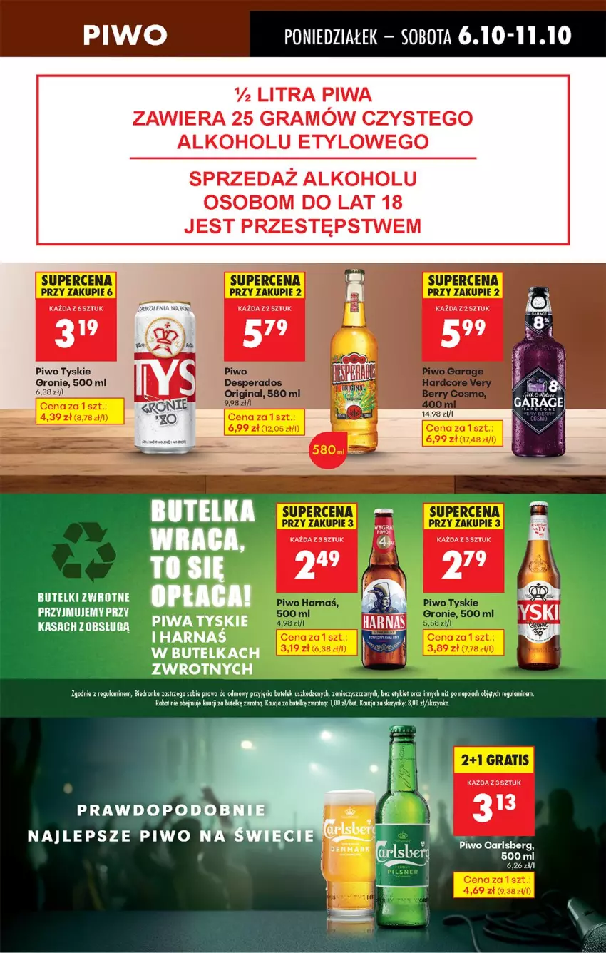 Gazetka promocyjna Biedronka - Od Poniedziałku - ważna 06.10 do 11.10.2025 - strona 65 - produkty: Carlsberg, Fa, Gra, Harnaś, Piwa, Piwo, Tyskie