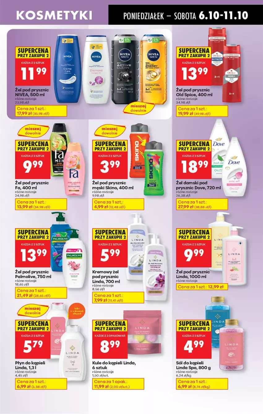 Gazetka promocyjna Biedronka - Od Poniedziałku - ważna 06.10 do 11.10.2025 - strona 67 - produkty: Dove, Fa, Nivea, Nivea Men, Old Spice, Palmolive, Sól, Sól do kąpieli