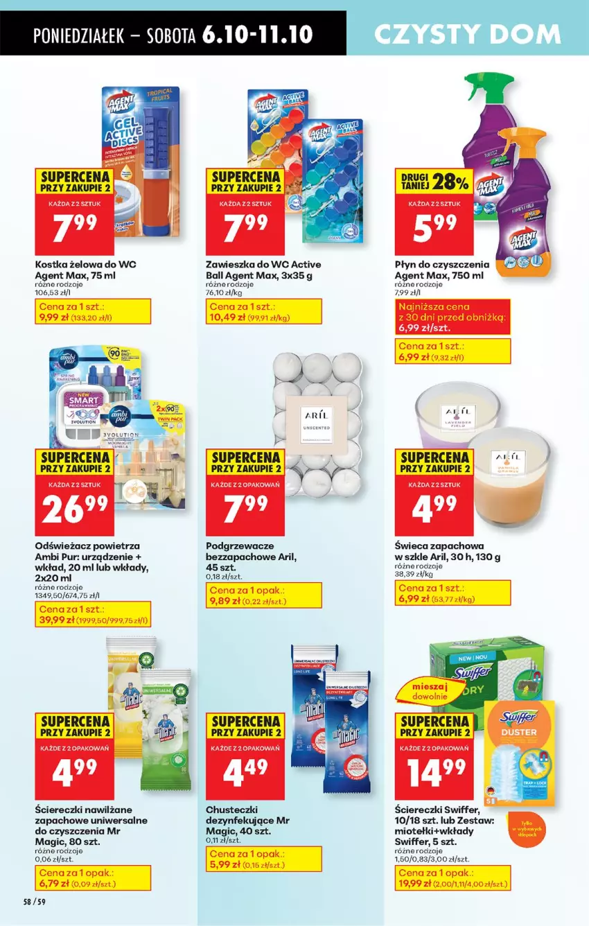 Gazetka promocyjna Biedronka - Od Poniedziałku - ważna 06.10 do 11.10.2025 - strona 72 - produkty: Ambi Pur, Chusteczki, Odświeżacz powietrza, Podgrzewacze, Pur, Zawieszka do wc