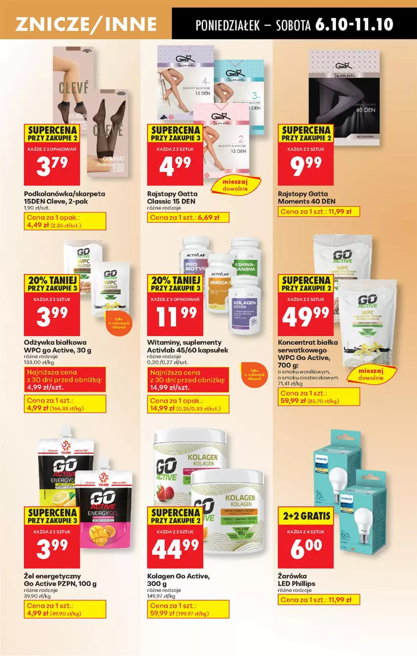 Gazetka promocyjna Biedronka - Od Poniedziałku - ważna 06.10 do 11.10.2025 - strona 75 - produkty: Gatta, Gra, Karp, Kolagen, Moments, Odżywka, Podkolanówka, Rajstopy, Ser, Top