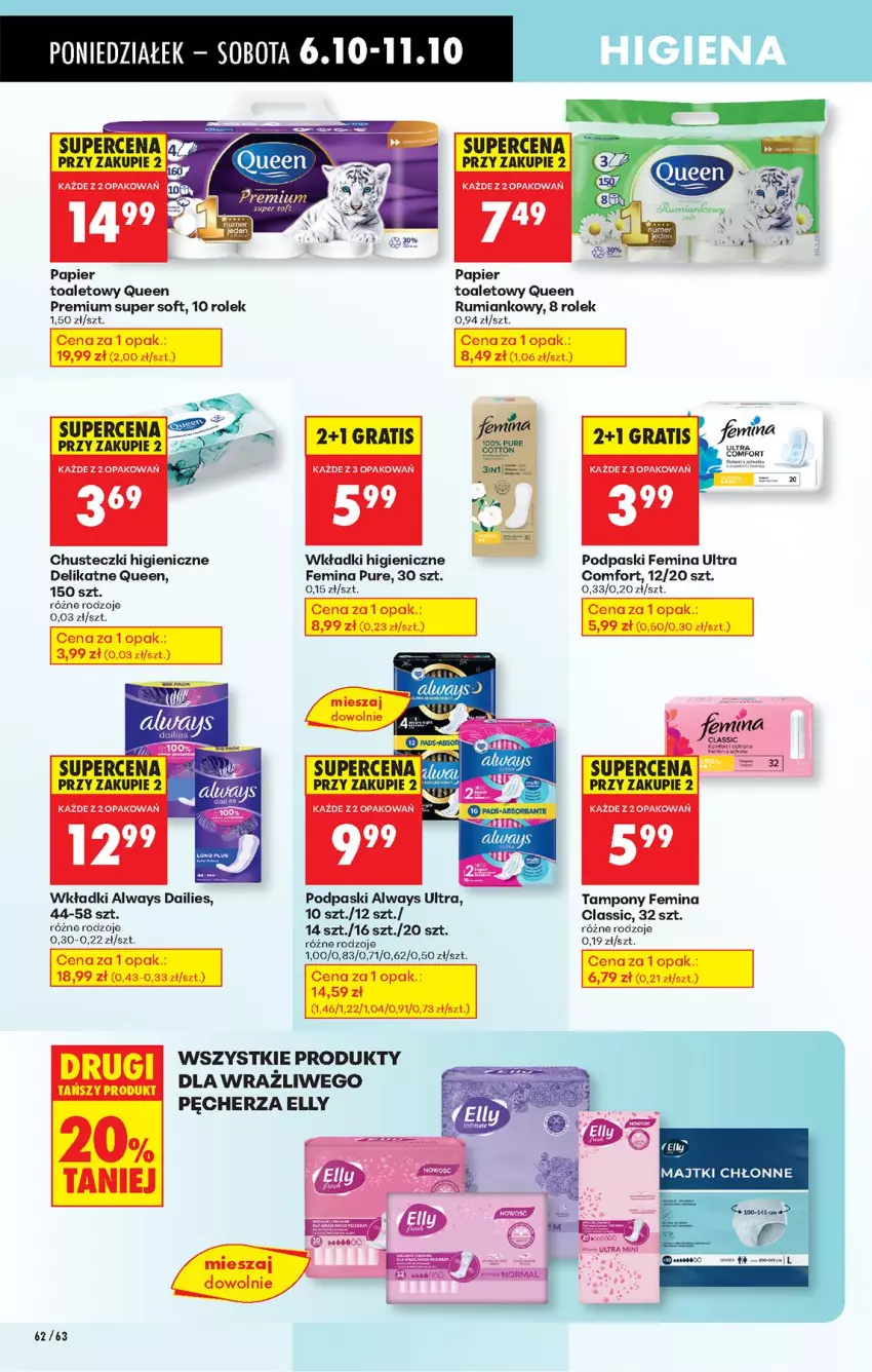 Gazetka promocyjna Biedronka - Od Poniedziałku - ważna 06.10 do 11.10.2025 - strona 76 - produkty: Always, Always Ultra, Chusteczki, Fa, Gra, Papier, Papier toaletowy, Podpaski, Pur, Rum, Tampony, Wkładki