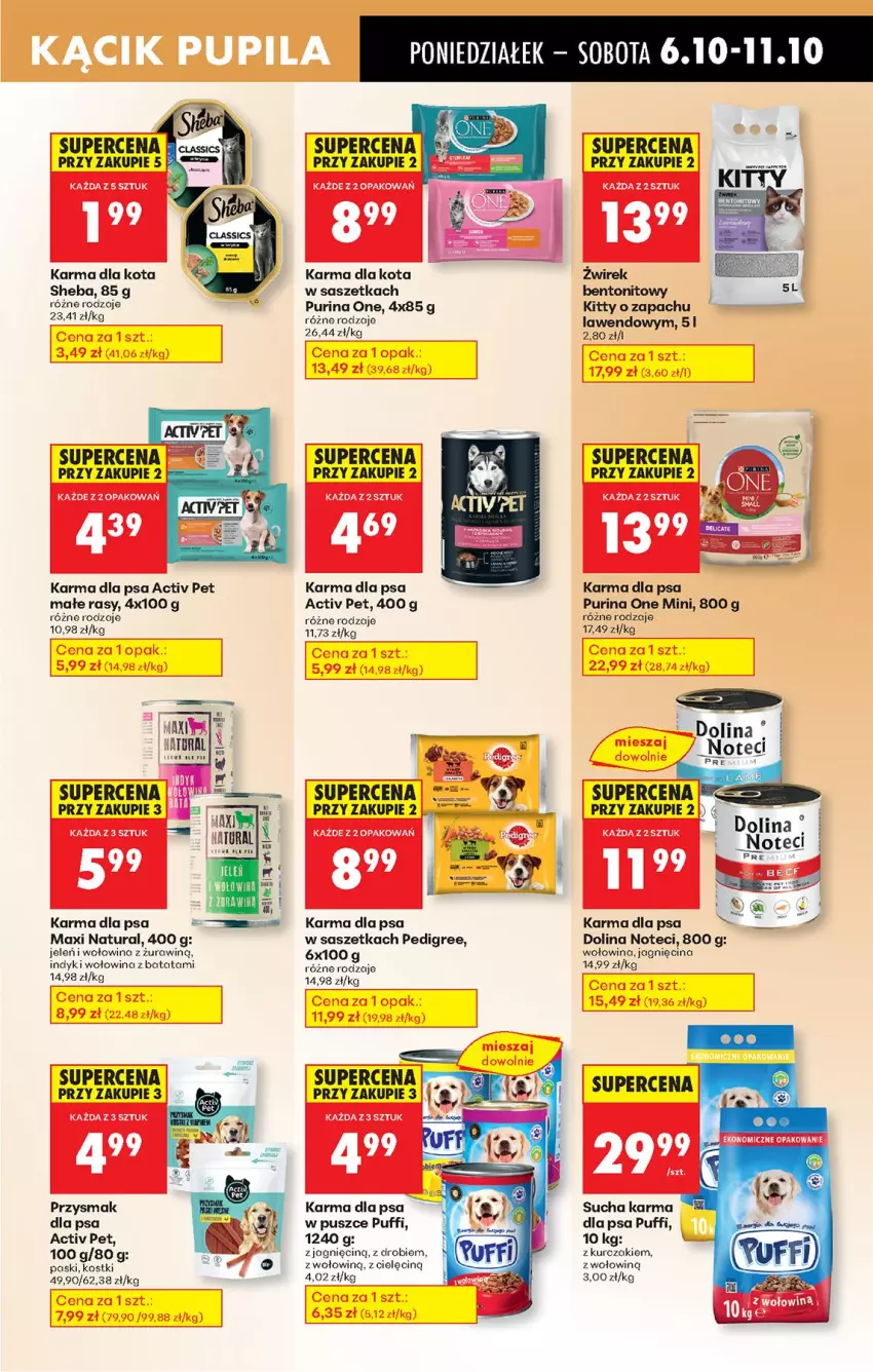 Gazetka promocyjna Biedronka - Od Poniedziałku - ważna 06.10 do 11.10.2025 - strona 77 - produkty: Fa, Kurczak, Pedigree, Puf, Pur, Purina, Sheba, Sucha karma, Wołowina