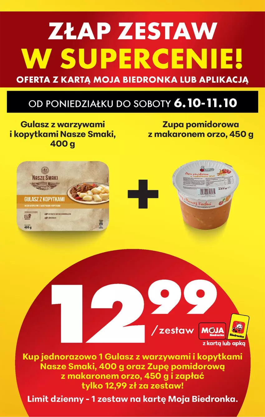 Gazetka promocyjna Biedronka - Od Poniedziałku - ważna 06.10 do 11.10.2025 - strona 85 - produkty: Kopytka, Makaron, Warzywa, Zupa, Zupa pomidorowa