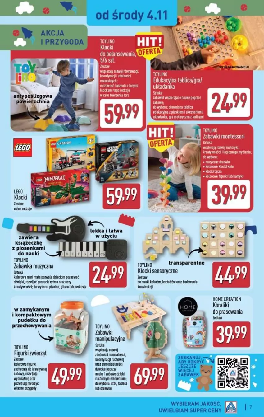 Gazetka promocyjna Aldi - Przygotuj się na kolejny tydzień - ważna 04.11 do 07.11.2026 - strona 7 - produkty: Klocki, Perkusja, Stół, Tran, Zabawka