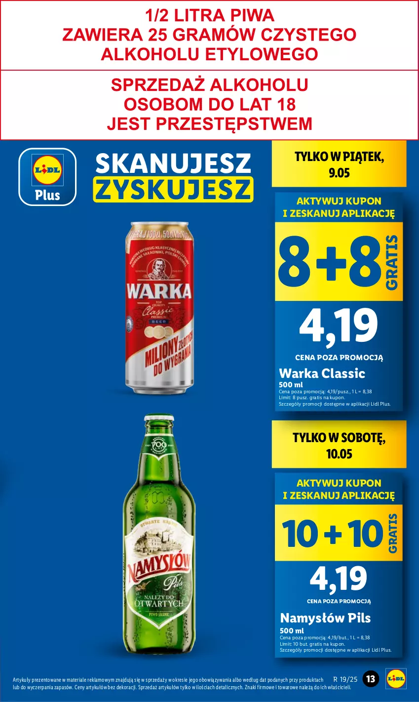 Gazetka promocyjna Lidl - GAZETKA - ważna 08.05 do 10.05.2025 - strona 13 - produkty: Gra, Namysłów, Warka