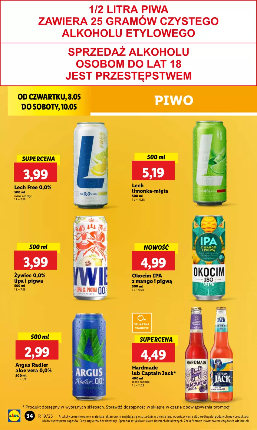 Gazetka promocyjna Lidl - GAZETKA - ważna 08.05 do 10.05.2025 - strona 38 - produkty: Aloe vera, Captain Jack, Koc, Limonka, Mango, Mięta, Okocim, Piwo, Radler