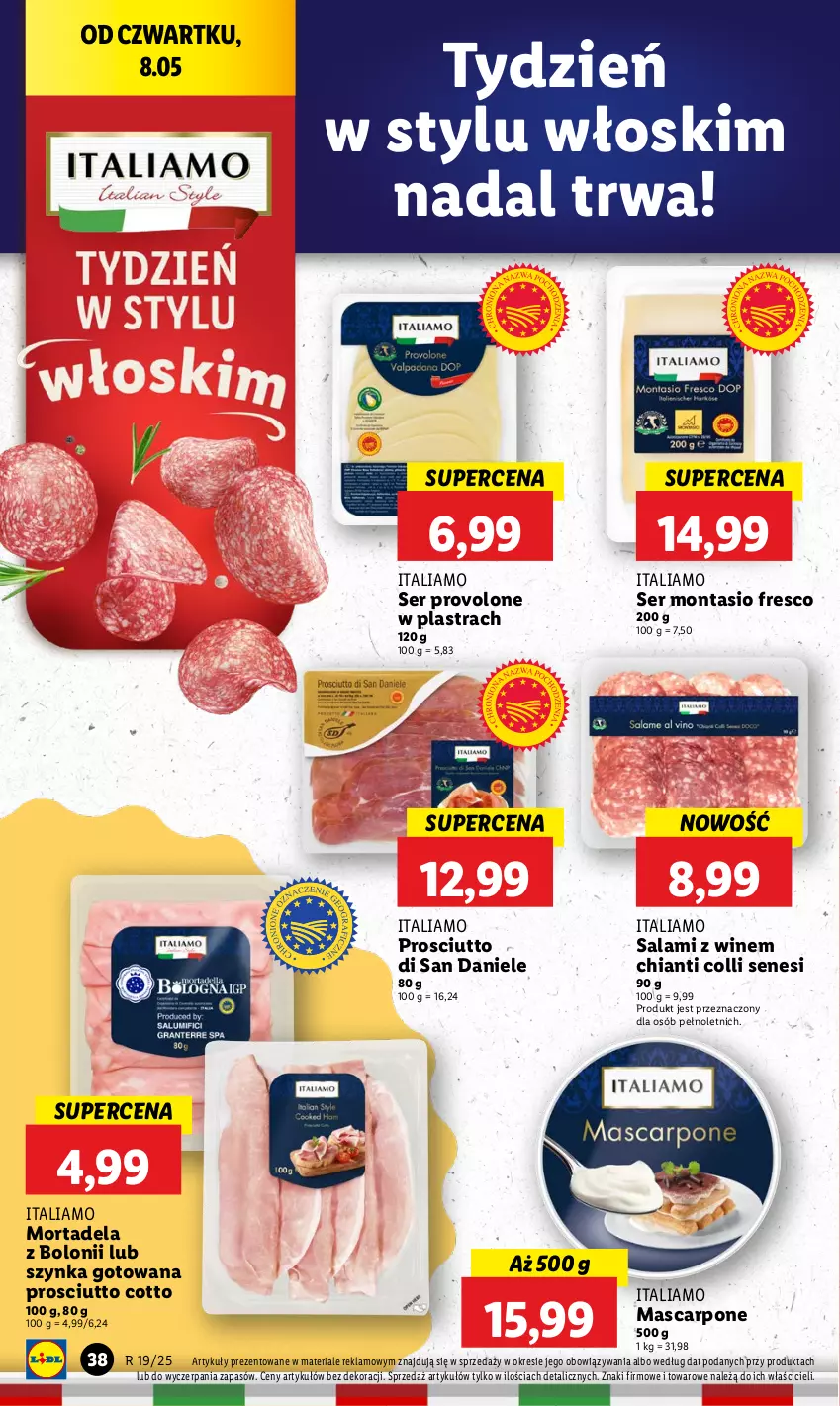 Gazetka promocyjna Lidl - GAZETKA - ważna 08.05 do 10.05.2025 - strona 46 - produkty: Chia, Chianti, Fresco, Mascarpone, Prosciutto, Salami, Ser, Szynka
