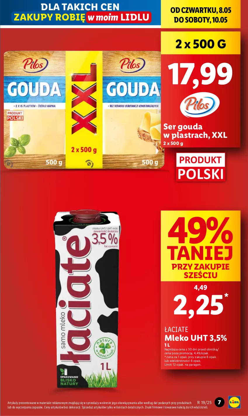 Gazetka promocyjna Lidl - GAZETKA - ważna 08.05 do 10.05.2025 - strona 7 - produkty: Gouda, Mleko, Ser