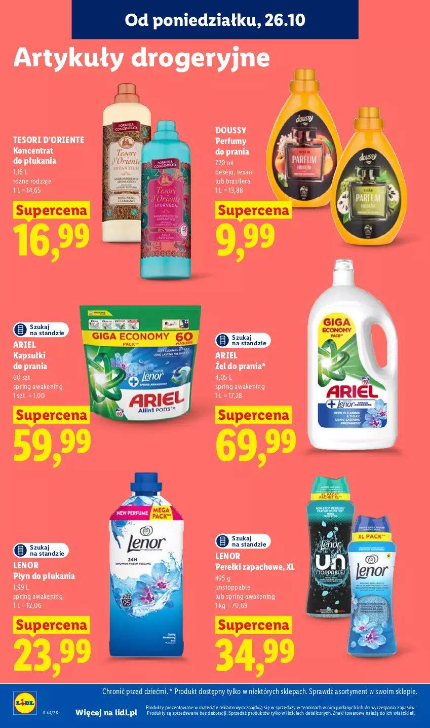 Gazetka promocyjna Lidl - Gazetka - ważna 26.10 do 28.10.2026 - strona 100 - produkty: Ariel, Kapsułki do prania, Lenor, Perełki zapachowe, Perfum, Płyn do płukania, Stopp, Top