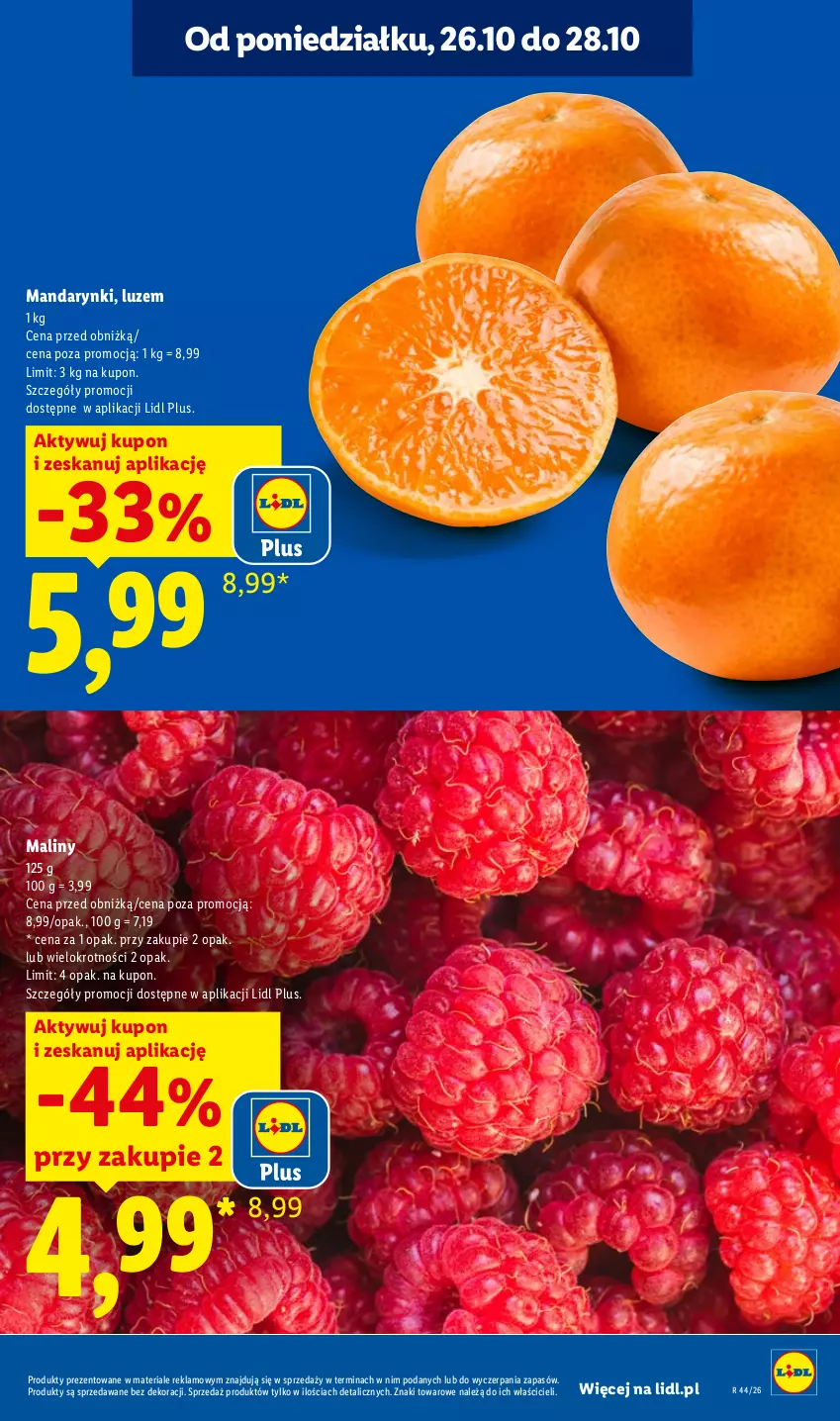 Gazetka promocyjna Lidl - Gazetka - ważna 26.10 do 28.10.2026 - strona 11 - produkty: Maliny, Mandarynki