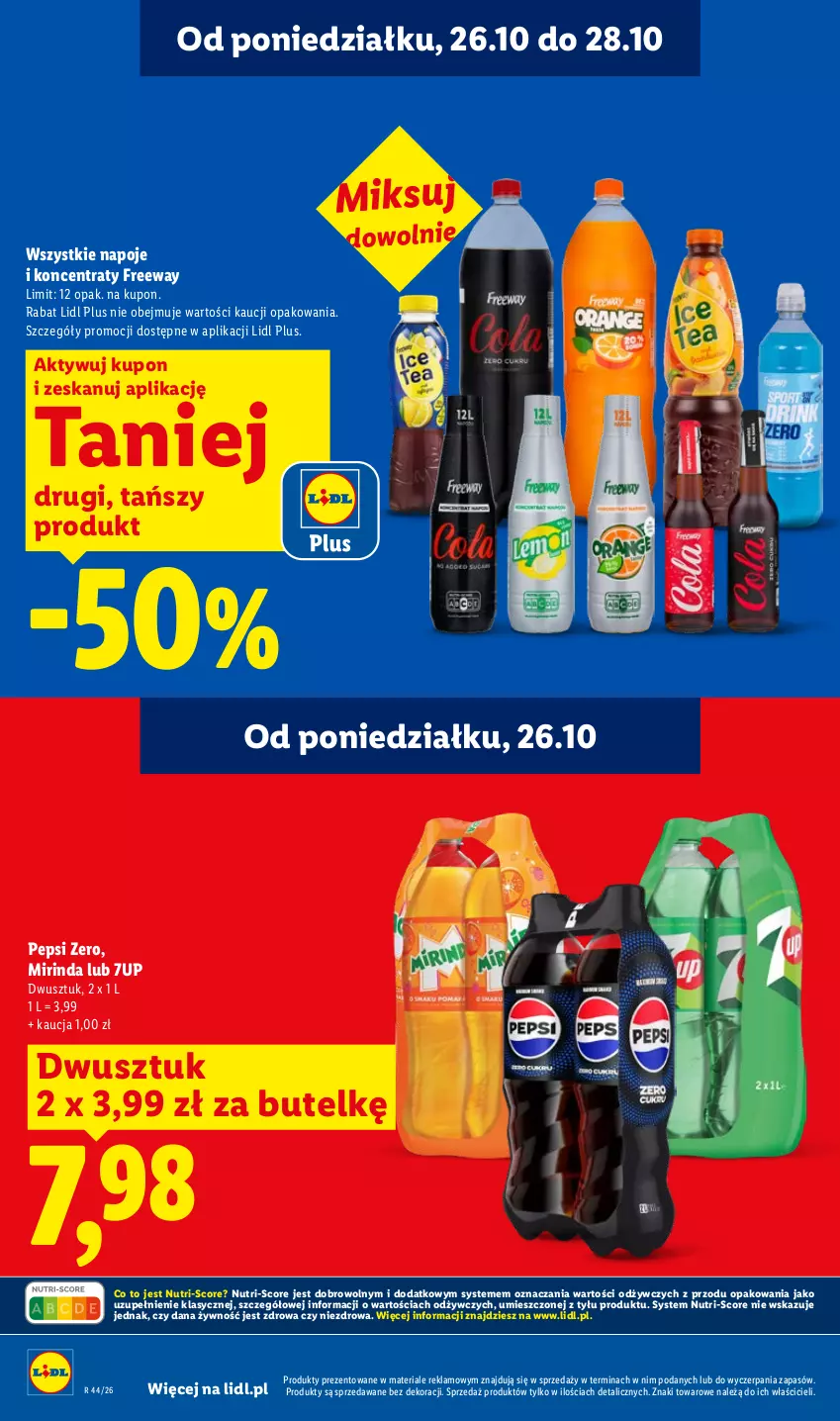 Gazetka promocyjna Lidl - Gazetka - ważna 26.10 do 28.10.2026 - strona 16 - produkty: 7up, Mirinda, Napoje, Pepsi
