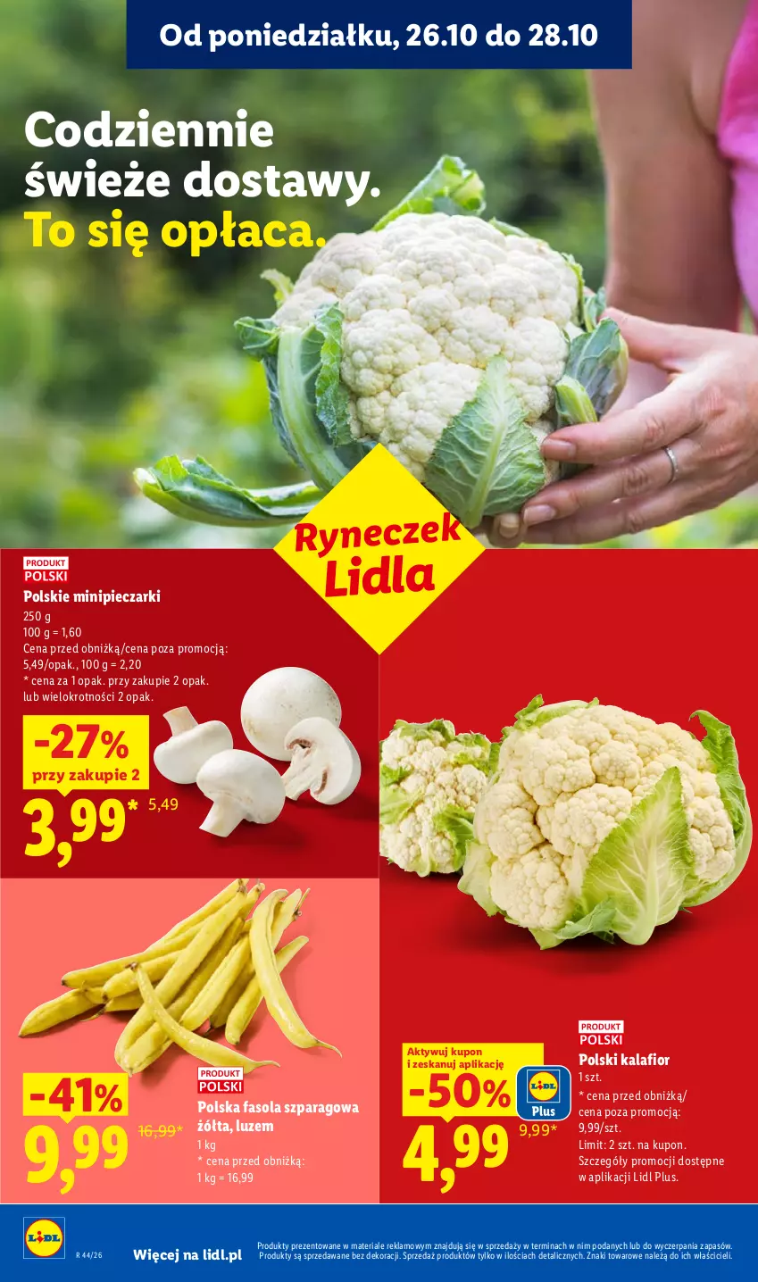 Gazetka promocyjna Lidl - Gazetka - ważna 26.10 do 28.10.2026 - strona 40 - produkty: Fa, Fasola, Fasola szparagowa, Kalafior, Piec