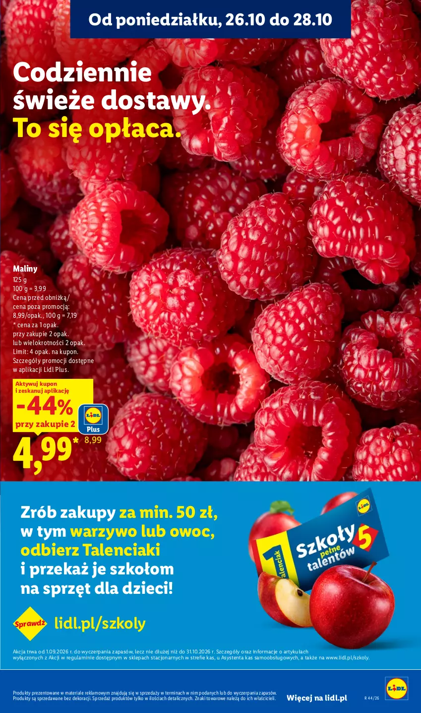 Gazetka promocyjna Lidl - Gazetka - ważna 26.10 do 28.10.2026 - strona 43 - produkty: Dzieci, Maliny