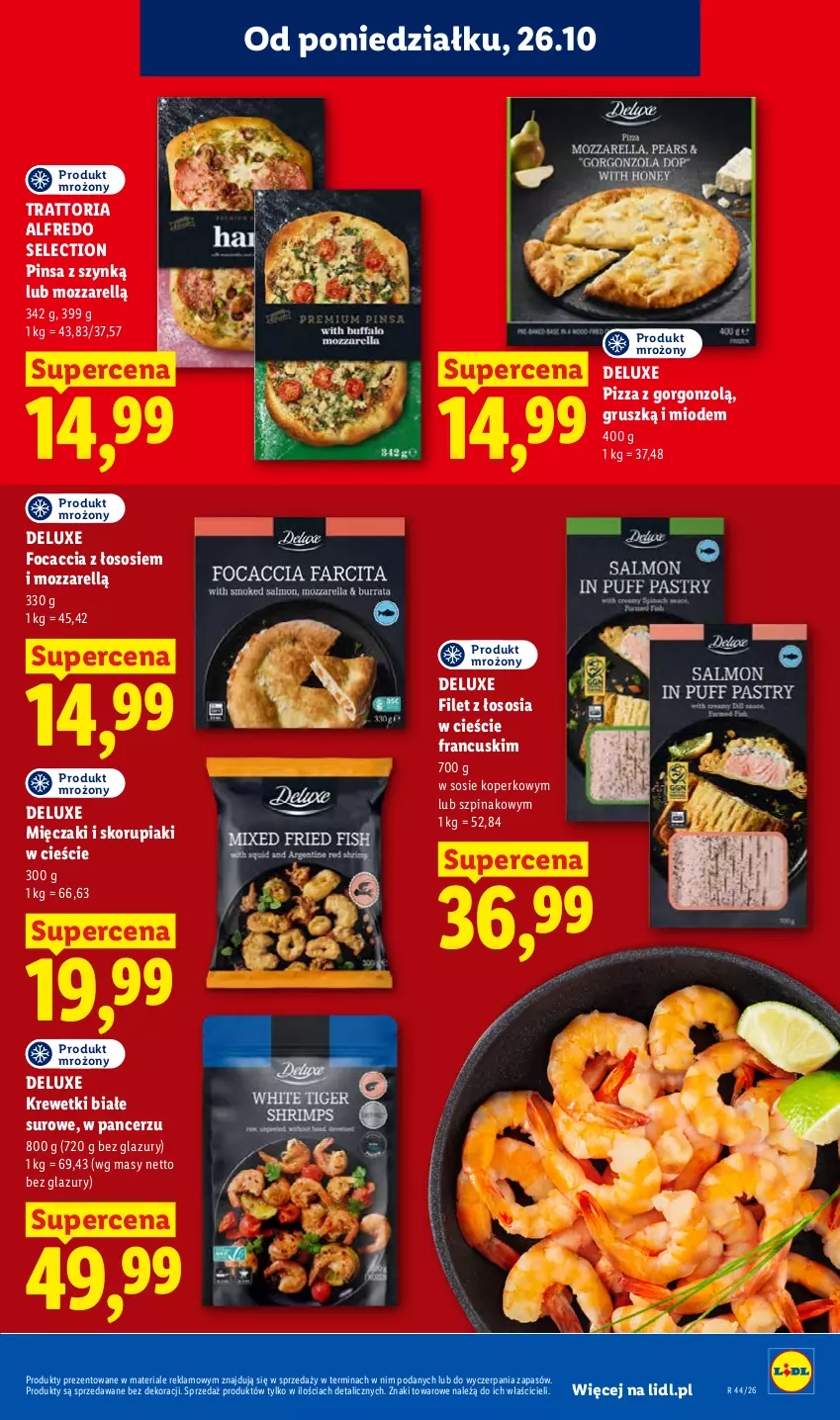 Gazetka promocyjna Lidl - Gazetka - ważna 26.10 do 28.10.2026 - strona 67 - produkty: Focaccia, Krewetki, Lazur, Pizza, Sos, Szpinak