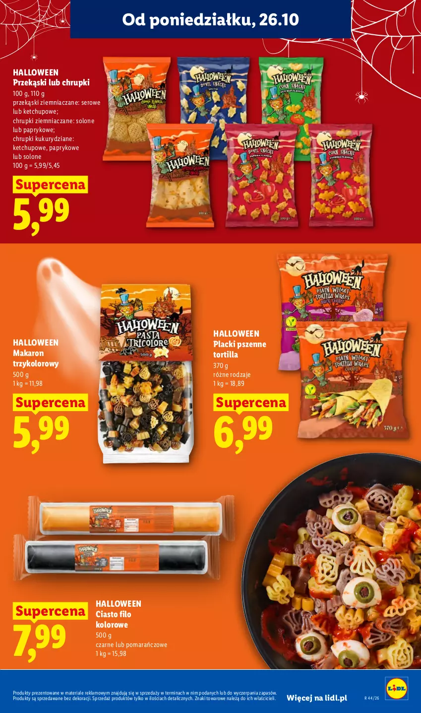 Gazetka promocyjna Lidl - Gazetka - ważna 26.10 do 28.10.2026 - strona 71 - produkty: Chrupki, Ketchup, Lack, Makaron, Ser, Tortilla