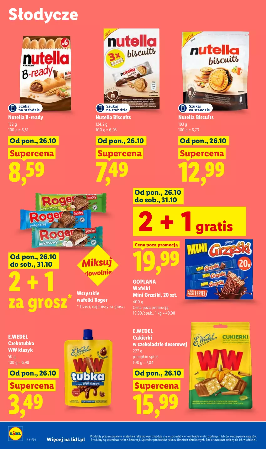 Gazetka promocyjna Lidl - Gazetka - ważna 26.10 do 28.10.2026 - strona 78 - produkty: Cukier, Cukierki, Deser, Goplana, Gra, Grześki, LANA, Mini Grześki, Nutella, Ser