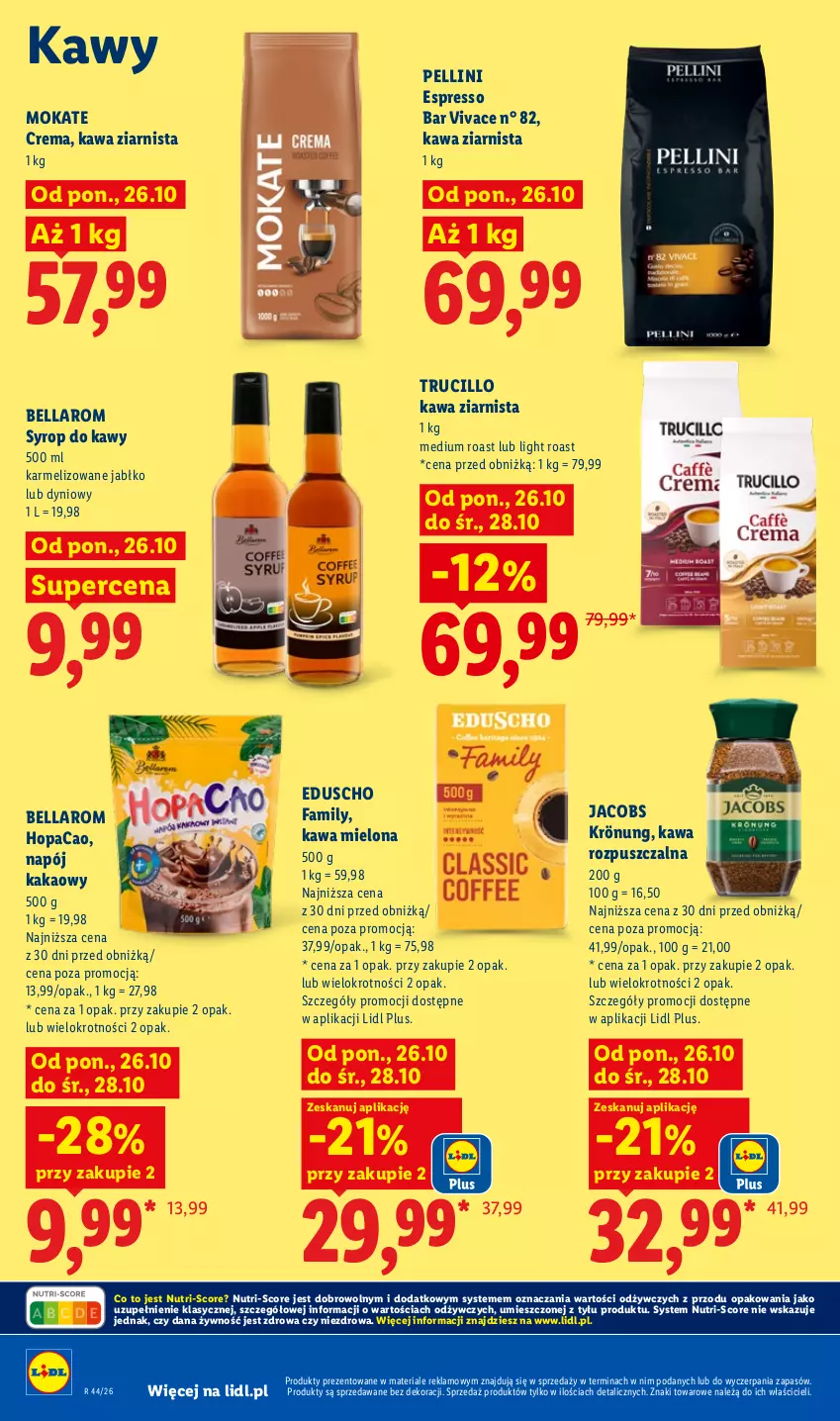 Gazetka promocyjna Lidl - Gazetka - ważna 26.10 do 28.10.2026 - strona 80 - produkty: Bell, Bella, Fa, Jacobs, Jacobs Krönung, Kakao, Kawa, Kawa mielona, Kawa rozpuszczalna, Kawa ziarnista, Napój, Syrop