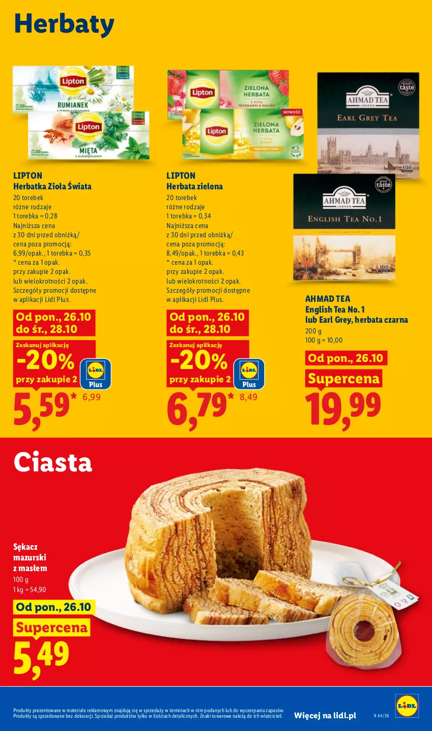 Gazetka promocyjna Lidl - Gazetka - ważna 26.10 do 28.10.2026 - strona 81 - produkty: Earl Grey, Herbata, Herbata czarna, Lipton, Sękacz, Torebka