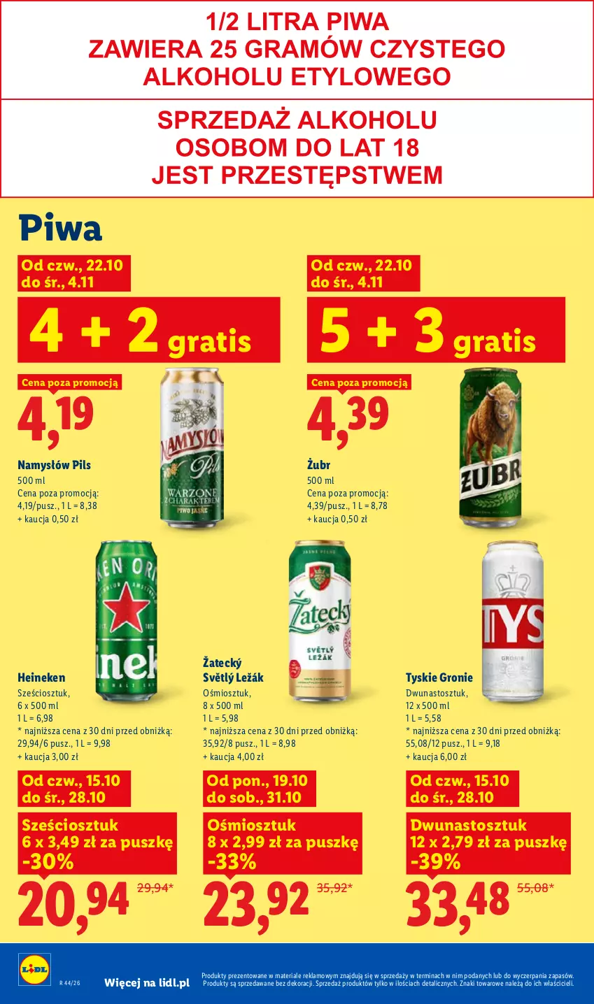 Gazetka promocyjna Lidl - Gazetka - ważna 26.10 do 28.10.2026 - strona 86 - produkty: Gra, Heineken, Namysłów, Piwa, Tyskie