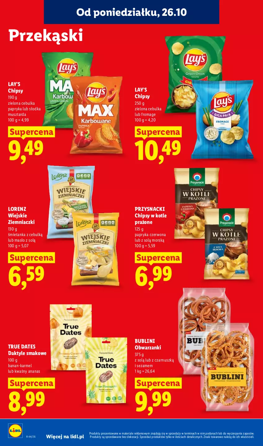 Gazetka promocyjna Lidl - Gazetka - ważna 26.10 do 28.10.2026 - strona 88 - produkty: Ananas, Chipsy, Daktyle, Lay’s, Lorenz, Masło, Mus, Musztarda, Papryka, Papryka czerwona, Przysnacki, Sezam