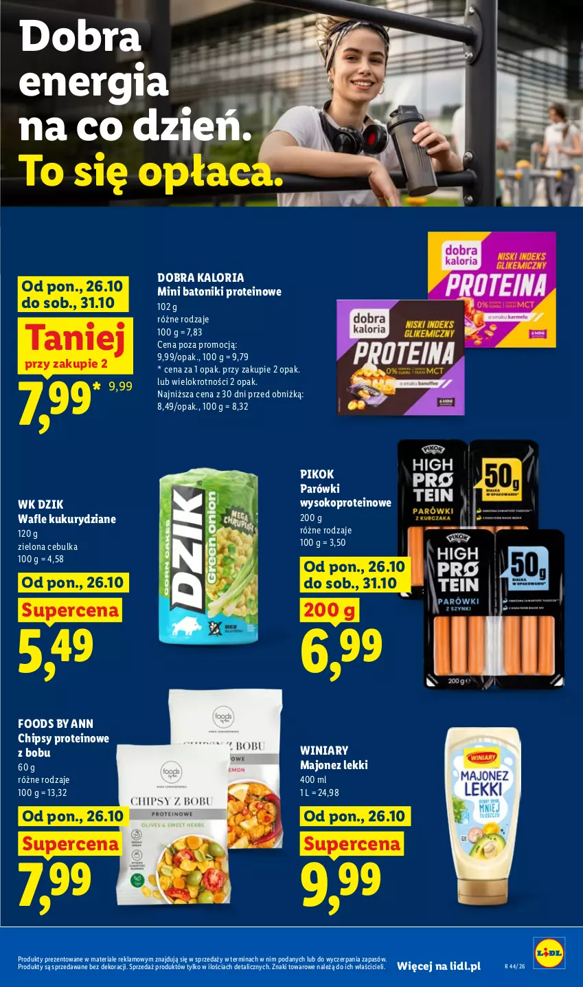 Gazetka promocyjna Lidl - Gazetka - ważna 26.10 do 28.10.2026 - strona 89 - produkty: Baton, Chipsy, Majonez, Parówki, PIKOK, Sok, Tonik, Wafle, Winiary