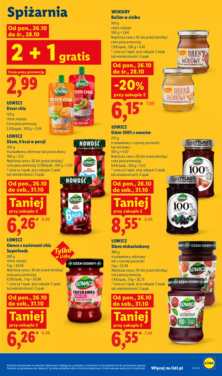 Gazetka promocyjna Lidl - Gazetka - ważna 26.10 do 28.10.2026 - strona 91 - produkty: Bulion, Chia, Deser, Dżem, Gra, Lion, Owoce, Por, Ser, Winiary