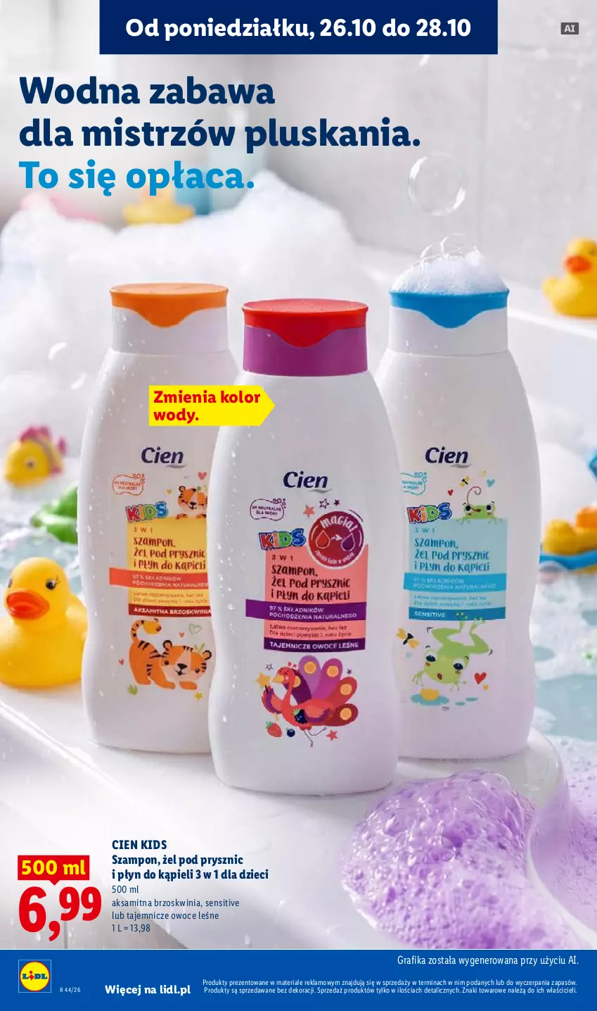 Gazetka promocyjna Lidl - Gazetka - ważna 26.10 do 28.10.2026 - strona 94 - produkty: Aksam, Dzieci, Gra, Grafika, Owoce, Płyn do kąpieli, Szampon