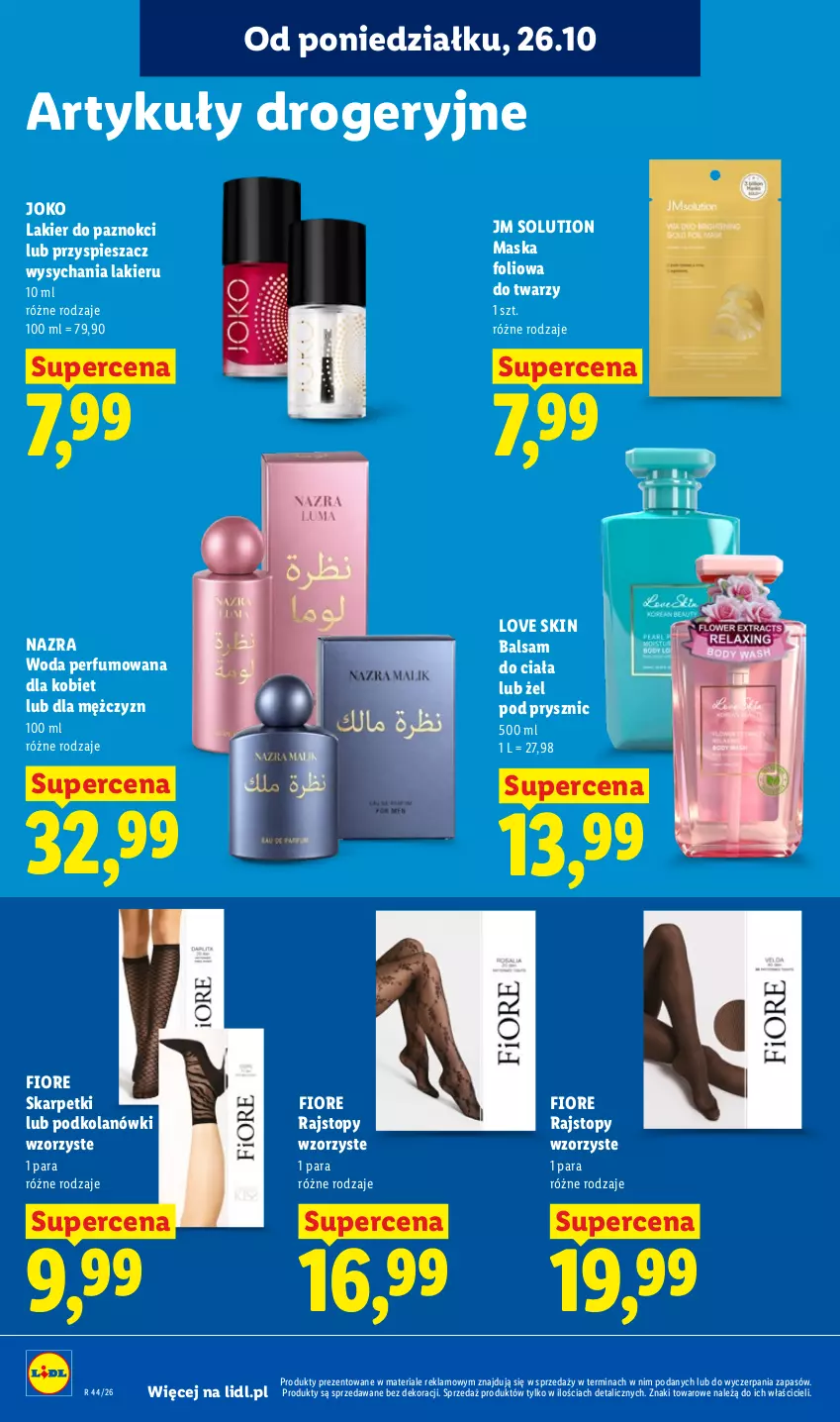 Gazetka promocyjna Lidl - Gazetka - ważna 26.10 do 28.10.2026 - strona 96 - produkty: Balsam do ciała, Karp, Lakier, Lakier do paznokci, Maska, Perfum, Rajstopy, Skarpetki, Top, Woda, Woda perfumowana