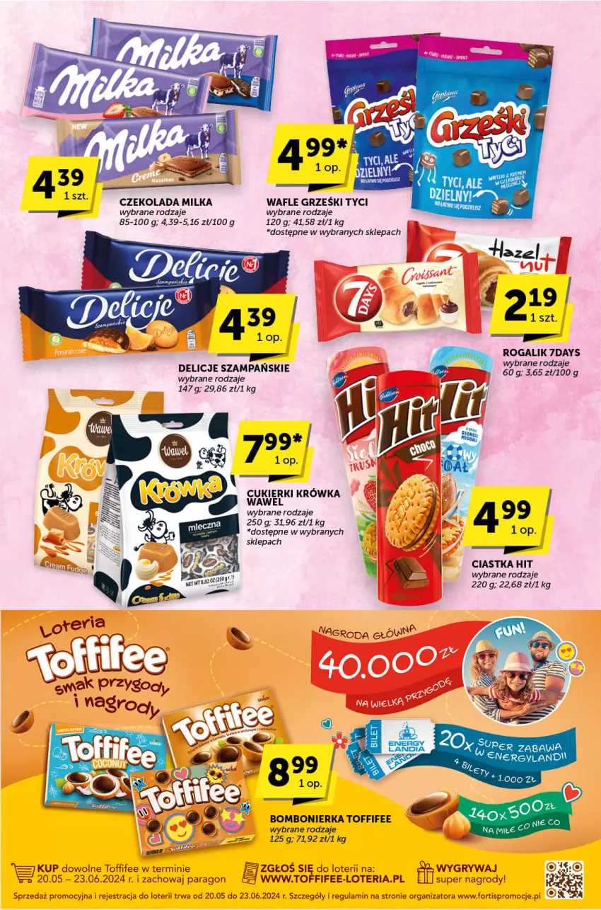 Gazetka promocyjna ABC - ważna 31.05 do 11.06.2024 - strona 21 - produkty: Ciastka, Cukier, Cukierki, Czekolada, Delicje, Gry, Grześki, Milka, Rogal, Toffifee, Wafle, Wawel