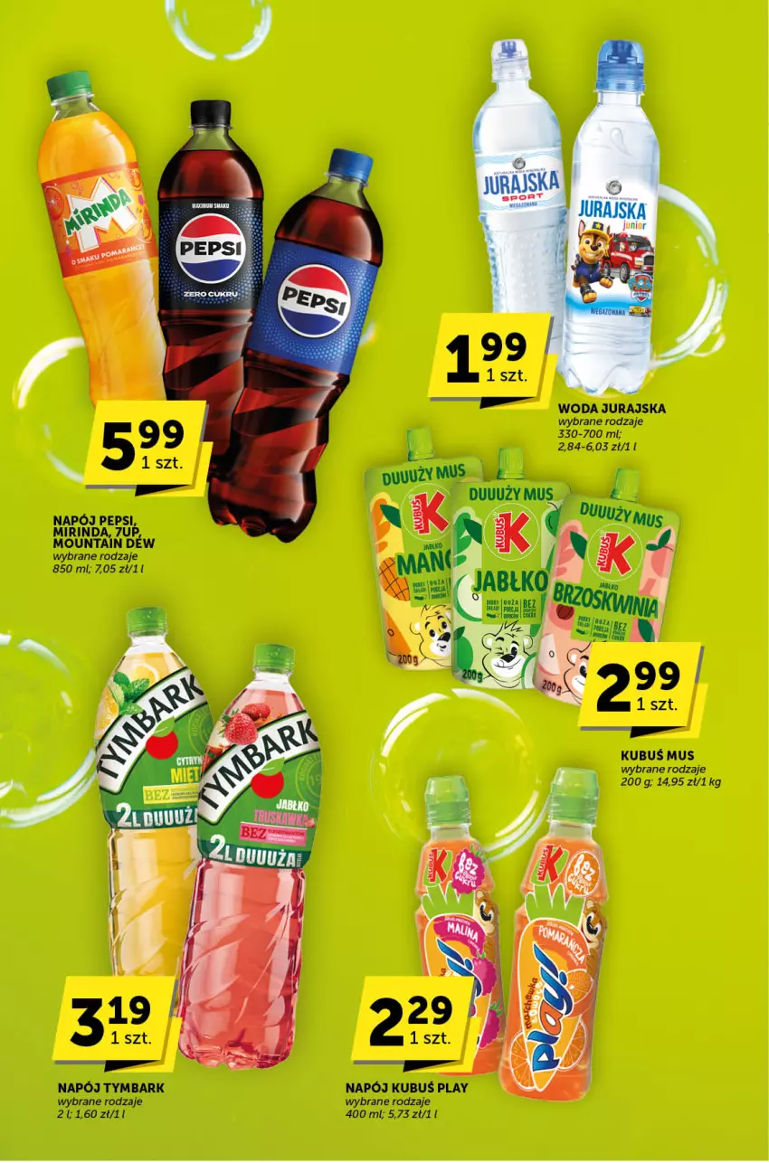 Gazetka promocyjna ABC - ważna 31.05 do 11.06.2024 - strona 26 - produkty: 7up, Kubuś, Mirinda, Mus, Napój, Pepsi, Tymbark, Woda