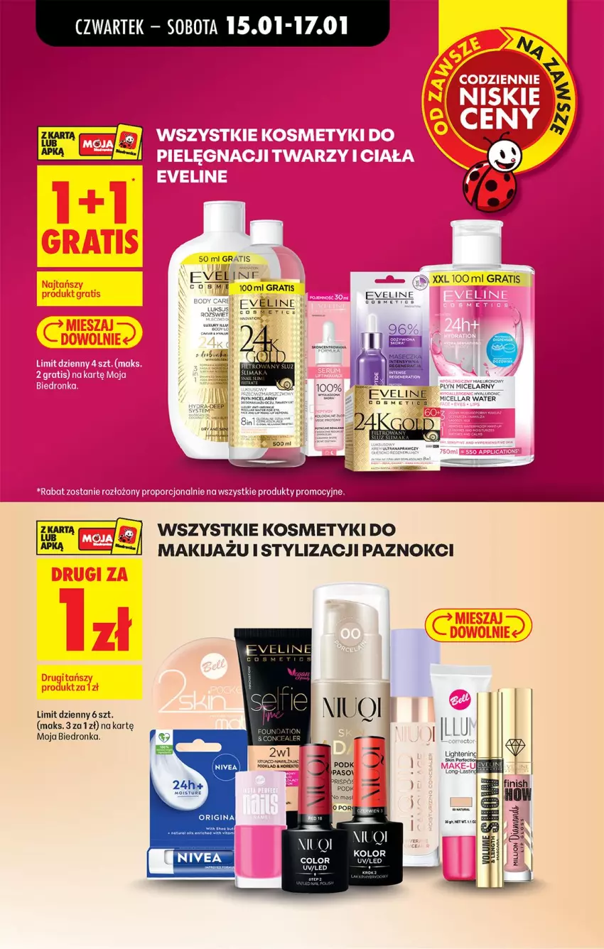 Gazetka promocyjna Biedronka - Gazetka - ważna 15.01 do 22.01.2026 - strona 21 - produkty: Body, Eveline, Fa, Foundation, Gra, Lion, Makijaż, Płyn micelarny, Tarka
