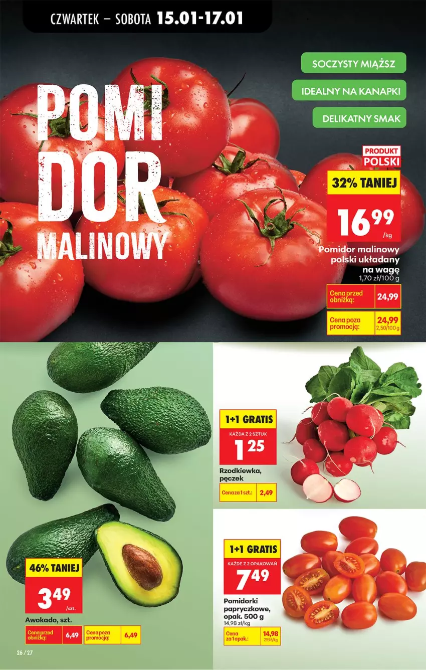 Gazetka promocyjna Biedronka - Gazetka - ważna 15.01 do 22.01.2026 - strona 30 - produkty: Pomidor malinowy, Pomidorki, Rzodkiewka