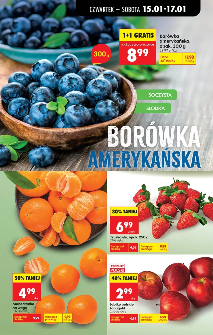 Gazetka promocyjna Biedronka - Gazetka - ważna 15.01 do 22.01.2026 - strona 31 - produkty: Borówka, Borówka amerykańska, Gra, Jonagold, Truskawki