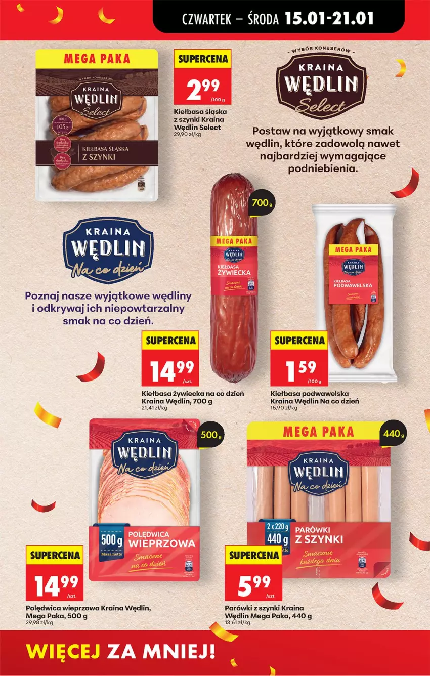 Gazetka promocyjna Biedronka - Gazetka - ważna 15.01 do 22.01.2026 - strona 47 - produkty: Kiełbasa, Kiełbasa podwawelska, Kiełbasa śląska, Parówki, Parówki z szynki, Polędwica, Ser, Wawel