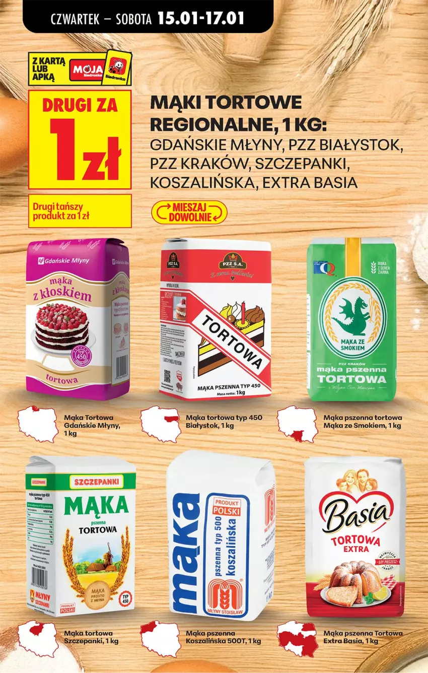 Gazetka promocyjna Biedronka - Gazetka - ważna 15.01 do 22.01.2026 - strona 56 - produkty: Basia, Kosz, Mąka, Mąka pszenna, Mąka tortowa, Szal