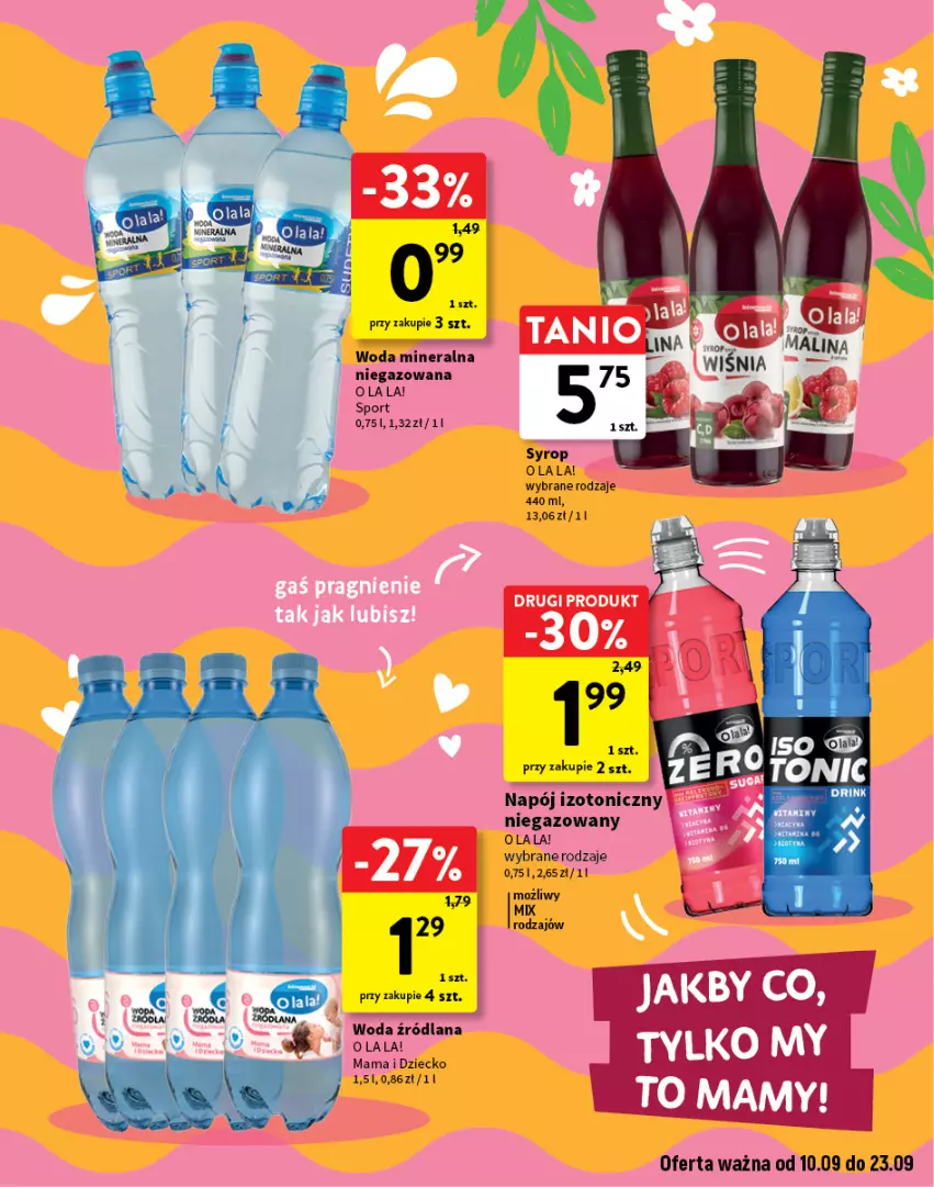 Gazetka promocyjna Intermarche - Katalog O la la - ważna 10.09 do 23.09.2026 - strona 15 - produkty: LANA, Napój, Napój izotoniczny, Por, Sport, Syrop, Woda, Woda mineralna
